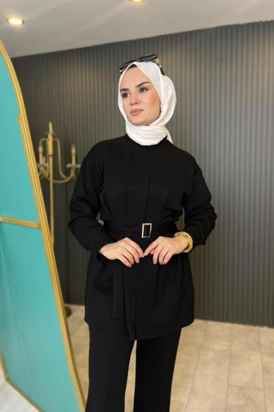 Kemerli Premium Oysho Takım Siyah