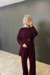 Kemerli Premium Oysho Takım Bordo