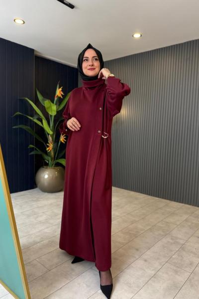 Kol Çıtçıt Detaylı Oysho Elbise Bordo