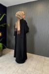 Kolları Dik Lamarca Elbise Siyah