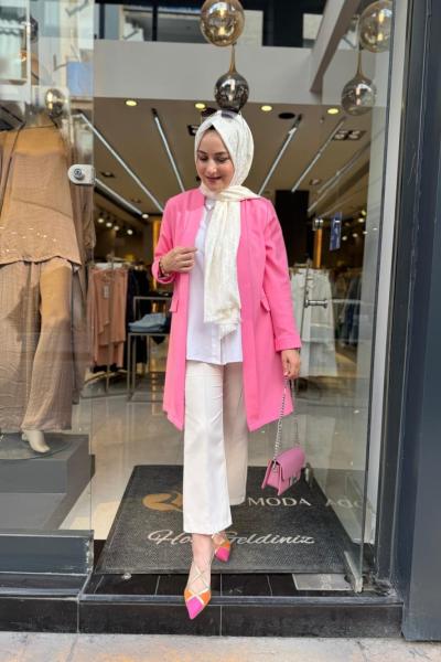 Krep Ceket Pembe