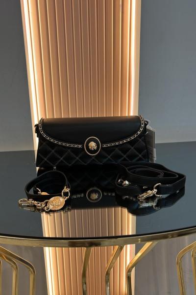 Levidor Deri Kapitone Çanta Siyah