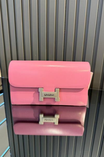 Levidor Gümüş Çift Askılı Omuz Çantası Pembe Pembe