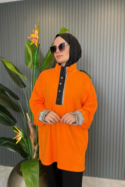 Levidor Kolu Garni Detaylı Takım Oranj