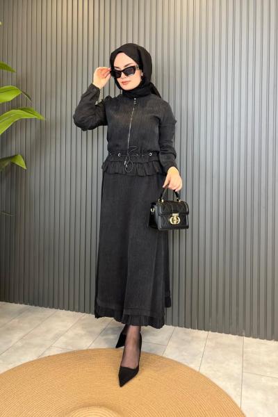 Levidor Kuşgözlü Takım Siyah