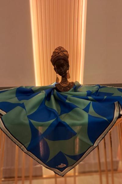 Levidor Twill İpek Eşarp  Mavi