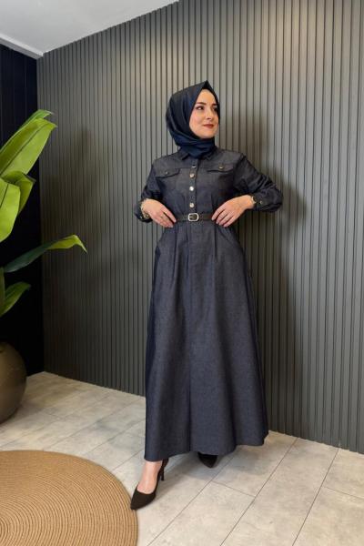 Likralı Tensel Elbise Antrasit