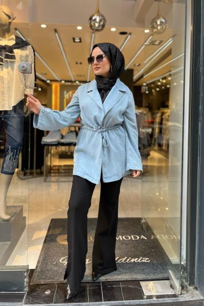 Marina Tencel Ceket Mavi