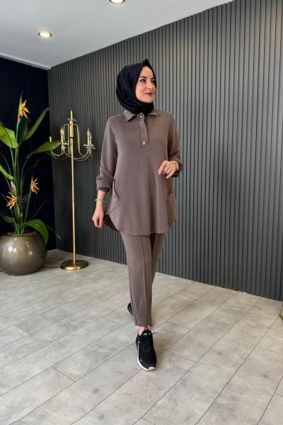 Melina Oysho Pantolonlu Takım Kahve