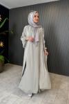 Memory Cupra Kaftan Elbise Takım Gri