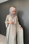Memory Cupra Kaftan Elbise Takım Gri
