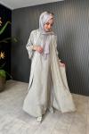 Memory Cupra Kaftan Elbise Takım Gri