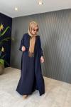 Memory Cupra Kaftan Elbise Takım Lacivert