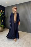Memory Cupra Kaftan Elbise Takım Lacivert