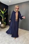 Memory Cupra Kaftan Elbise Takım Lacivert