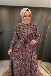 Mıa desen Önden Bağlamalı Elbise Gül