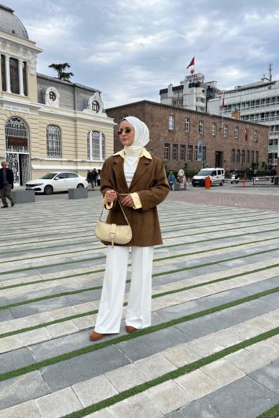 Nubuk Blazer Ceket Haki