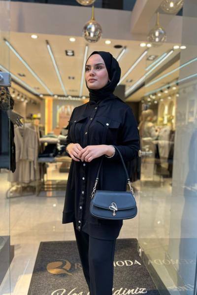 Olivia Pantolonlu Takım Siyah Siyah