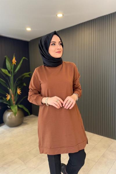Oysho Kısa Sweat Kahverengi Kahverengi