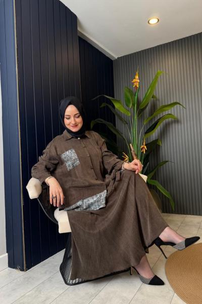 Pul Payet Garnili Takım Kahve