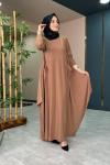 Şalvar Kesim Cepli Elbise Camel