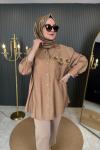 Silvis Taş İşlemeli Tunik Camel