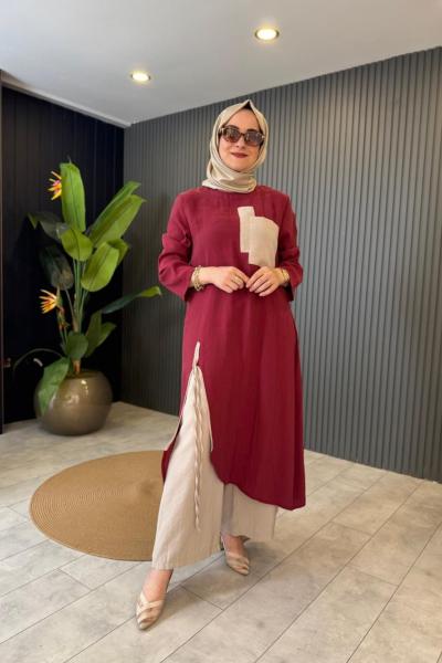 Tarz Pantolon Takım  Bordo