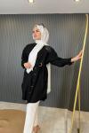 Taş İşlemeli Gömlek Siyah