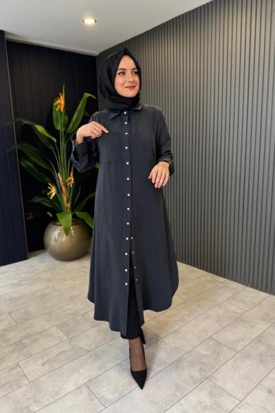 Tensel Cepli Gömlek Siyah Siyah