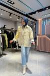 Touche Varaklı Oversize Denim Ceket  Gold