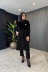Veronica Keçe Angora Yelek Siyah