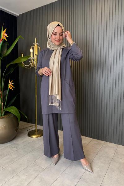 Vildan Rahat Pantolonu Takım Gri