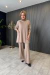 Vildane Pantolonlu Rahat Takım Bej