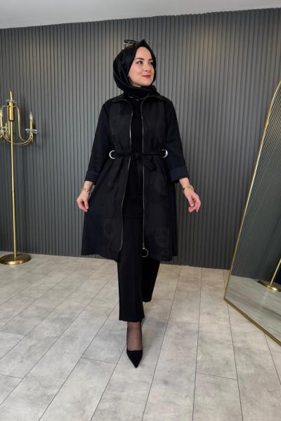 Yan Demir Detaylı Kap Siyah