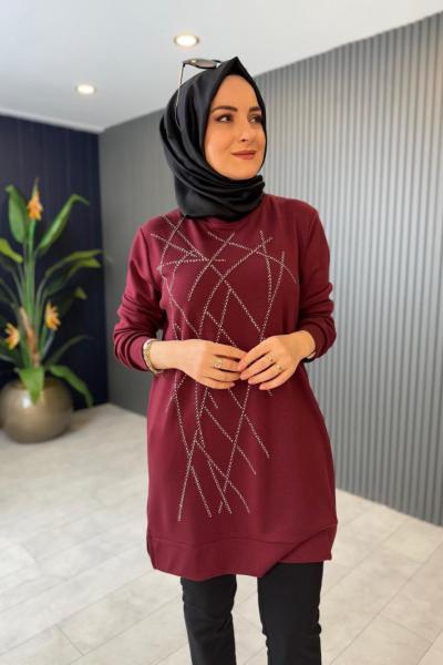 Yıldız Sweat Bordo Bordo