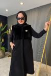 Veronica Keçe Angora Yelek Siyah