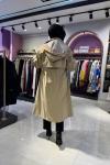 Varaklı Bel Büzgülü Mont Camel