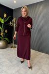 Luna 3lü Etekli Bambu Takım Bordo