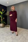 Luna 3lü Etekli Bambu Takım Bordo