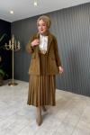 Nubuk Blazer Ceket Haki