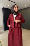 Nubuk Etekli Takım Bordo