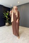 Yarasa Kol Sandy Elbise Camel