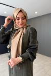Lamia İpek Kupra Elbise Haki