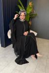 İthal Premium Abaya Elbise Takım Siyah