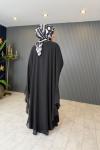 İthal Premium Abaya Elbise Takım Siyah