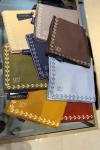 Kenar Yaprak Desenli Twill İpek Eşarp Gri
