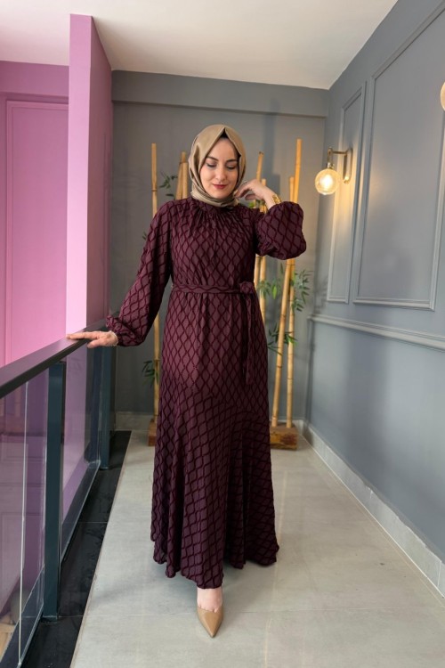 Lidya Elbise Bordo