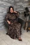 Etnik Desen Olivia Elbise Siyah