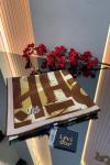 Harf Baskılı Twill İpek Eşarp Tarçın