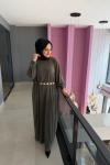 Yarasa Kol Sandy Elbise Mint Yeşili